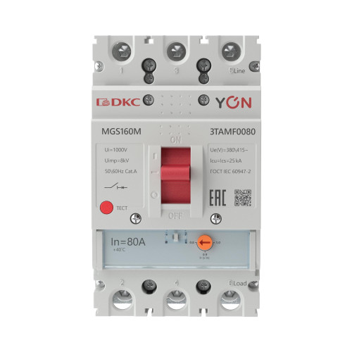 Авт. выкл. YON MGS160 3P 64-80A 25kA Авт. выкл. YON MGS160 3P 64-80A 25kA