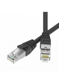 Патч-корд экранированный SLIM CAT6A S/FTP 4х2, 28 AWG, LSZH, чёрный, 5м