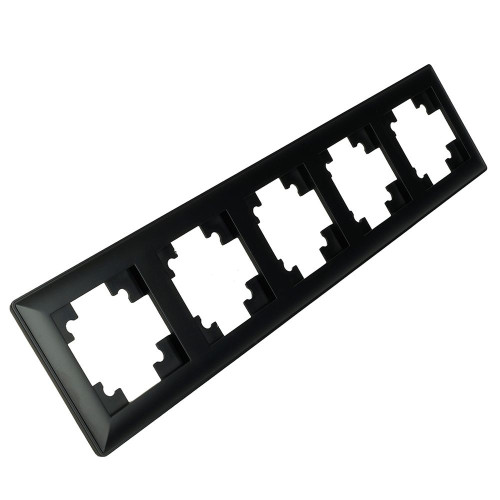 Рамка STEKKER, PFR00-7005-05 5-местная, пластик, серия Катрин, черный Рамка STEKKER, PFR00-7005-05 5-местная, пластик, серия Катрин, черный