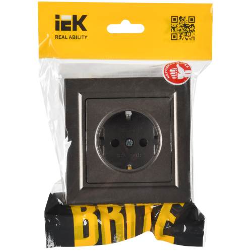 BRITE Розетка 1-местная с заземлением с защитными шторками 16А в сборе РСР14-1-0-БрТБ темная бронза IEK BRITE Розетка 1-местная с заземлением с защитными шторками 16А в сборе РСР14-1-0-БрТБ темная бронза IEK
