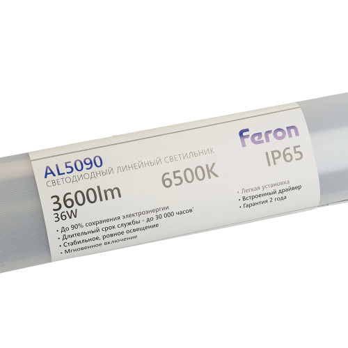 Светильник светодиодный линейный Feron AL5090 IP65 36W 4000K 1235*63*35мм
