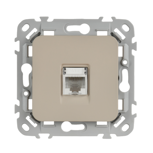 FLITE Розетка компьютерная RJ45 категория 6 UTP РК6-1-0-ФлЛ льняной IEK