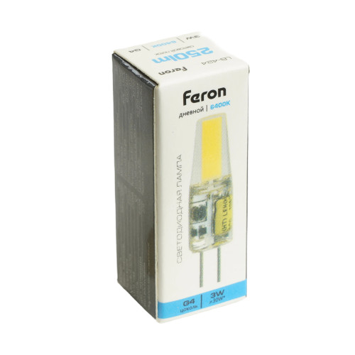 Лампа светодиодная Feron LB-424 G4 3W 12V 6400K Лампа светодиодная Feron LB-424 G4 3W 12V 6400K