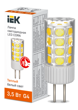 Лампа светодиодная CORN капсула 3,5Вт 230В 3000К керамика G4 IEK