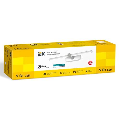 Светильник светодиодный 5114 настенный 9Вт 4000К IP20 белый/хром IEK Светильник светодиодный 5114 настенный 9Вт 4000К IP20 белый/хром IEK