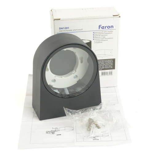 Светильник садово-парковый Feron DH1201,на стену, GX53 230V, черный Светильник садово-парковый Feron DH1201,на стену, GX53 230V, черный