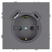 Розетка 1-местная з/ш с/з 16А + USB + Type C (механизм), Stekker, 250В, 20W, серия Эмили, платиново-серый, soft-touch, RST16-5119-10 Розетка 1-местная з/ш с/з 16А + USB + Type C (механизм), Stekker, 250В, 20W, серия Эмили, платиново-серый, soft-touch, RST16-5119-10