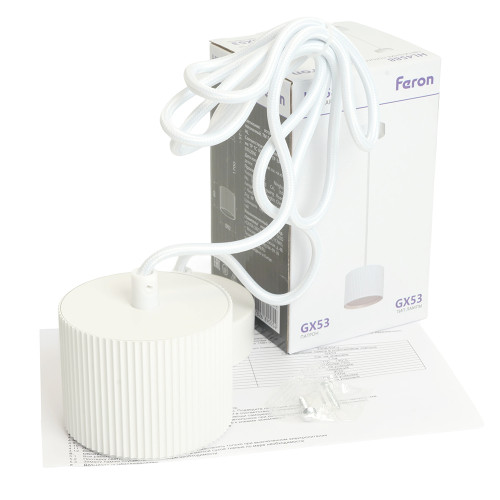 Светильник потолочный Feron Barrel HL4588 ARIA levitation 12W, 230V, GX53, белый, на подвесе 1,7 м Светильник потолочный Feron Barrel HL4588 ARIA levitation 12W, 230V, GX53, белый, на подвесе 1,7 м
