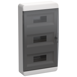 TEKFOR Корпус пластиковый ЩРН-П-36 IP41 черная прозрачная дверь IEK