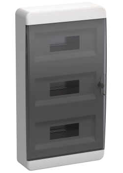 TEKFOR Корпус пластиковый ЩРН-П-36 IP41 черная прозрачная дверь IEK