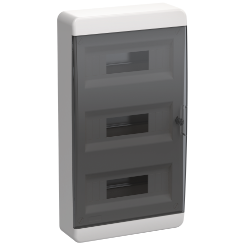 TEKFOR Корпус пластиковый ЩРН-П-36 IP41 черная прозрачная дверь IEK