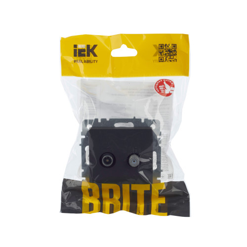 BRITE Розетка двойная TV+SAT РТВ/РСп12-БрГ графит IEK BRITE Розетка двойная TV+SAT РТВ/РСп12-БрГ графит IEK