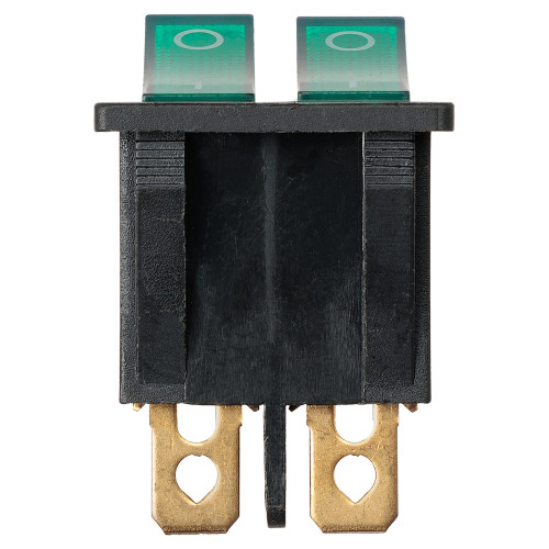 Выключатель двухклавишный KCD3-221N 250В AC/DC 1P 15А (6с) ON-OFF черный корпус, две зеленые клавиши с LED подсветкой TDM Выключатель двухклавишный KCD3-221N 250В AC/DC 1P 15А (6с) ON-OFF черный корпус, две зеленые клавиши с LED подсветкой TDM