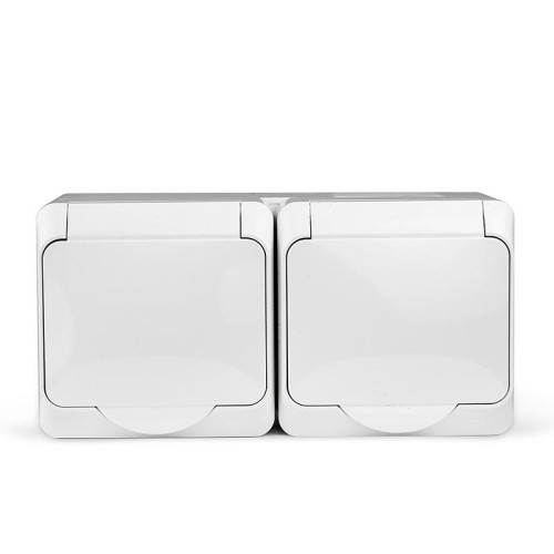 Розетка 2-м ОП Nix 16А IP54 250В с заземл. с крышкой бел. TOKOV ELECTRIC TKE-NX-R2Z-C01-IP54 Розетка 2-м ОП Nix 16А IP54 250В с заземл. с крышкой бел. TOKOV ELECTRIC TKE-NX-R2Z-C01-IP54