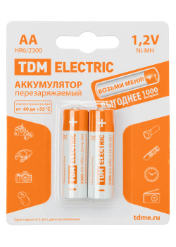 Аккумулятор AA-2300 mAh Ni-MH BP-2 TDM