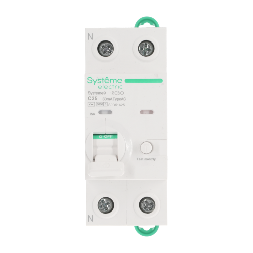 Systeme9 Авт. выкл. диф. тока (АВДТ) 1P+N C 25A 6kA 30мА Тип-AC 230В Systeme9 Авт. выкл. диф. тока (АВДТ) 1P+N C 25A 6kA 30мА Тип-AC 230В