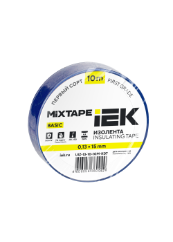 MIXTAPE BASIC Изолента 0,13х15мм синяя 10м IEK