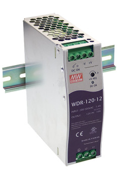 Блок питания AC-DC, 120Вт, вход 180-550V AC, 47-63Гц,254-780V DC, выход 24В,0-5A, рег. вых=24-29В, в кожухе на DIN-рейку