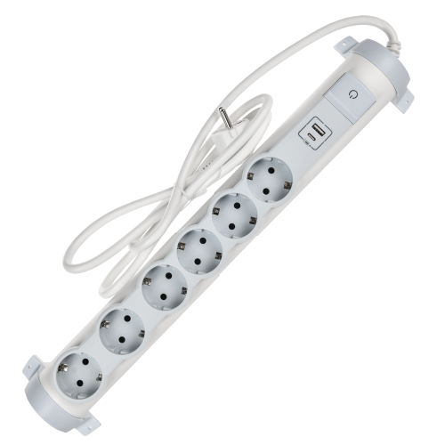 COMFORT Удлинитель У06К 6 мест 2P+PE 1,5м 3х1,5мм2 16А USB A+C 20Вт белый IEK COMFORT Удлинитель У06К 6 мест 2P+PE 1,5м 3х1,5мм2 16А USB A+C 20Вт белый IEK