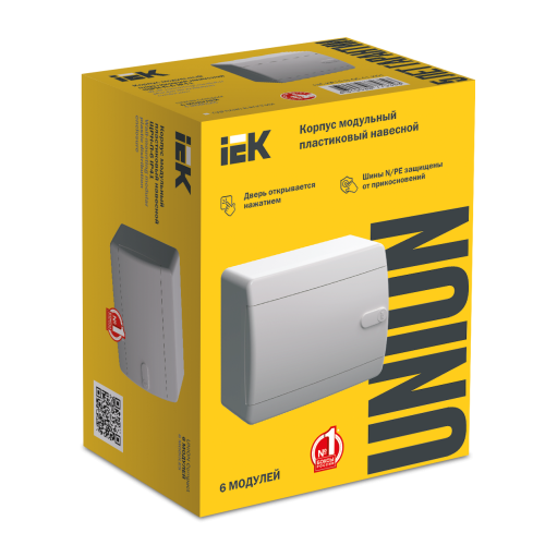 UNION Compact Корпус пластиковый ЩРН-П-6 IP41 белая дверь IEK