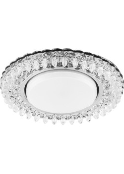 Светильник встраиваемый с белой LED подсветкой Feron CD4027 потолочный GX53 без лампы прозрачный
