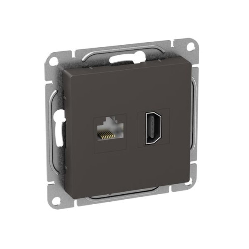 Механизм роз., HDMI+RJ45 (cat5), мокко., Эпика EKF