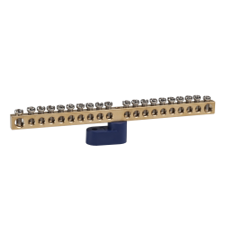 Шина нулевая с одним изолятором OptiKit BB-O-N-S-20-6х9-синий