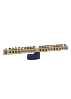 Шина нулевая с одним изолятором OptiKit BB-O-N-S-20-6х9-синий