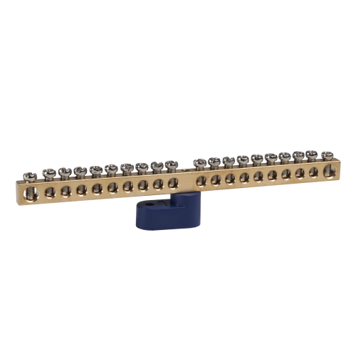 Шина нулевая с одним изолятором OptiKit BB-O-N-S-20-6х9-синий