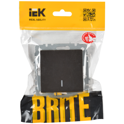 BRITE Выключатель 1-клавишный проходной с индикацией 10А ВС10-1-7-БрТБ темная бронза IEK BRITE Выключатель 1-клавишный проходной с индикацией 10А ВС10-1-7-БрТБ темная бронза IEK