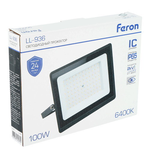 Светодиодный прожектор Feron LL-936 IP65 100W 6400K Светодиодный прожектор Feron LL-936 IP65 100W 6400K