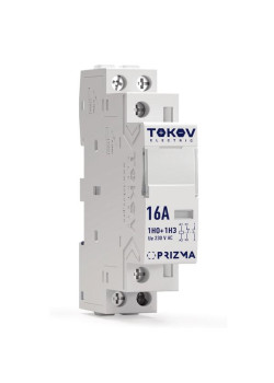 Контактор модульный 18мм 16А 230В АС 1НО 1НЗ PRIZMA TOKOV ELECTRIC TKE-PZ-MC-1-16-230-11