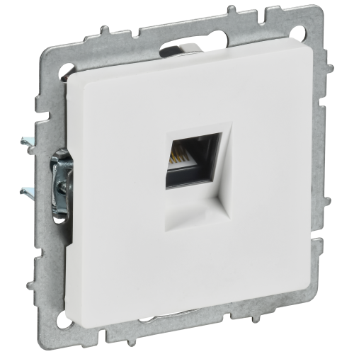 BRITE Розетка компьютерная RJ45 кат.5E РК10-БрАБ арктический белый IEK