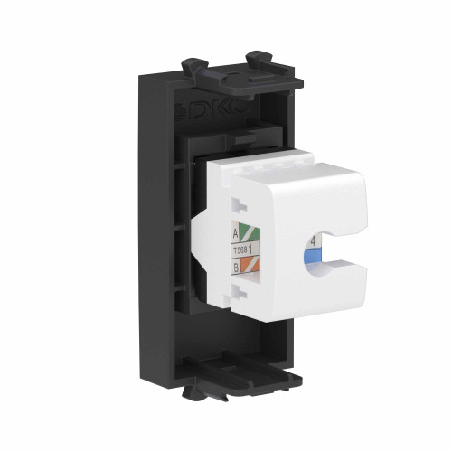 Компьютерная розетка RJ-45 без шторки модульная, кат.6А, Avanti, черный матовый, 1 модуль Компьютерная розетка RJ-45 без шторки модульная, кат.6А, Avanti, черный матовый, 1 модуль