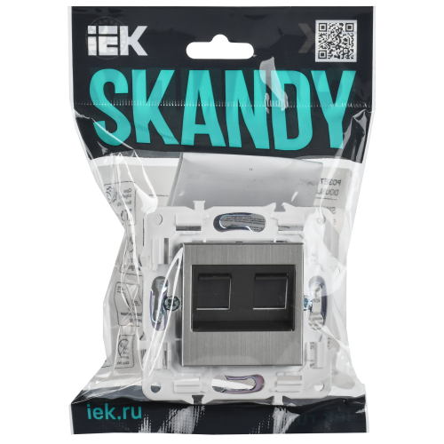 SKANDY Розетка компьютерная двойная RJ45 кат.6 SK-K04N металл никель IEK SKANDY Розетка компьютерная двойная RJ45 кат.6 SK-K04N металл никель IEK