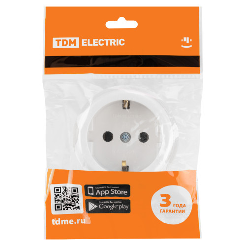 Розетка 2П+З открытой установки IP20 16А белая 