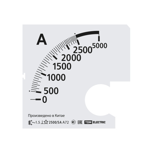 Шкала Ш72 2500/5А-1,5 (для А72 Х/5А) TDM Шкала Ш72 2500/5А-1,5 (для А72 Х/5А) TDM