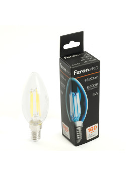 Лампа светодиодная Feron.PRO LB-1208 Свеча E14 1320LM 8W 175-265V 6400K