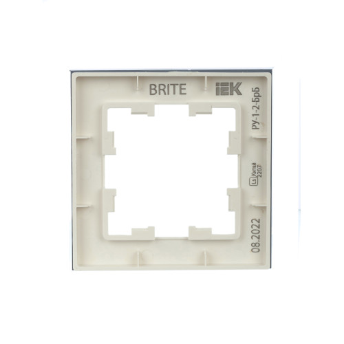 BRITE Рамка 1 -местная РУ-1-2-БрБ стекло белый IEK