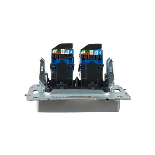 BRITE Розетка компьютерная двойная RJ45 кат.6 РК11-2-БрА алюминий IEK