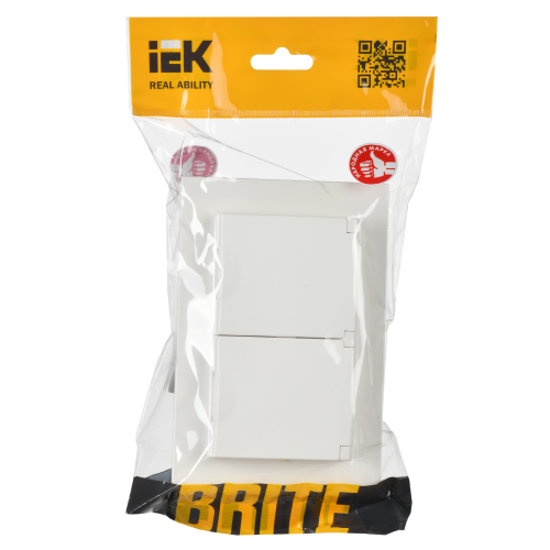 BRITE Розетка 2-местная с заземлением с защитными шторками и крышкой 16А в сборе IP44 РСбш12-3-44-БрБ белый IEK BRITE Розетка 2-местная с заземлением с защитными шторками и крышкой 16А в сборе IP44 РСбш12-3-44-БрБ белый IEK
