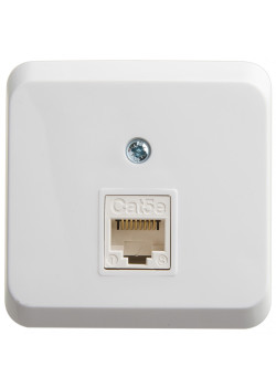ЭТЮД О/У РОЗЕТКА компьютерная RJ45, кат.5е, БЕЛЫЙ
