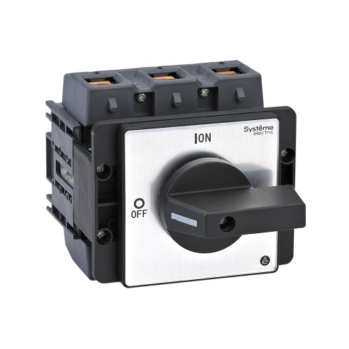 ВЫКЛЮЧАТЕЛЬ-РАЗЪЕДИНИТЕЛЬ 3P 125A IP40 С ЧЁРНОЙ РУКОЯТКОЙ НА ДВЕРЦУ 4 ВИНТАМИ