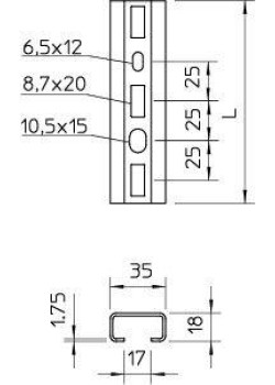 Рейка профильная 200х35х18 1268 SL 200 FS OBO 1104357