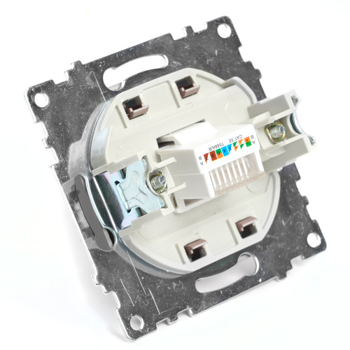 Розетка компьютерная 1-местная RJ-45 (механизм), STEKKER GLS00-7107-04, серия Катрин, шоколад Розетка компьютерная 1-местная RJ-45 (механизм), STEKKER GLS00-7107-04, серия Катрин, шоколад