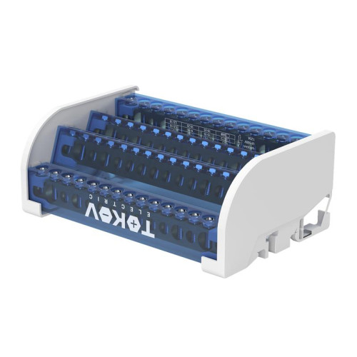 Шина на DIN-рейку в корпусе (кросс-модуль) 4 группы по 15 отверстий 125А TOKOV ELECTRIC TKE-DBTB-125-4-15/3L+PEN Шина на DIN-рейку в корпусе (кросс-модуль) 4 группы по 15 отверстий 125А TOKOV ELECTRIC TKE-DBTB-125-4-15/3L+PEN