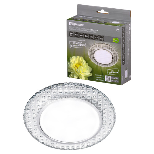 Светильник встраиваемый СВ 03-17 GX53 230В LED подсветка 5 Вт зеркальный/хром TDM Светильник встраиваемый СВ 03-17 GX53 230В LED подсветка 5 Вт зеркальный/хром TDM