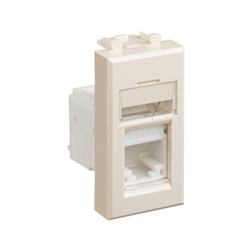 Компьютерная розетка RJ-45 модульная, кат.6А, Avanti, ванильная дымка, 1 модуль Компьютерная розетка RJ-45 модульная, кат.6А, Avanti, ванильная дымка, 1 модуль