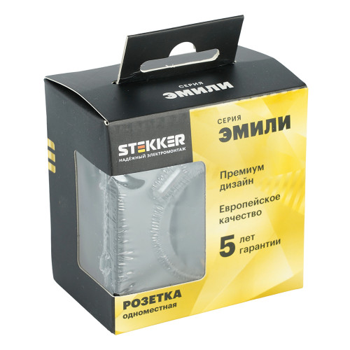 Розетка 1-местная з/ш с/з 16А + USB + Type C (механизм), Stekker, 250В, 20W, серия Эмили, черный уголь, soft-touch, RST16-5119-05 Розетка 1-местная з/ш с/з 16А + USB + Type C (механизм), Stekker, 250В, 20W, серия Эмили, черный уголь, soft-touch, RST16-5119-05