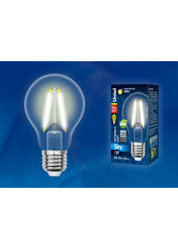 Лампа светодиодная LED-A60-12W/3000K/E27/CL PLS02WH Sky 12Вт A 3000К тепл. бел. прозр. картон Uniel UL-00004866